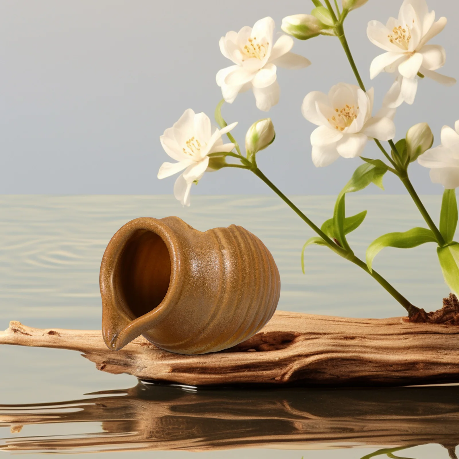 

Ceramic Fountain Decor for Indoor Outdoor Use Efficient Water Circulation Jar for Garden Patio Bedroom Decor Style