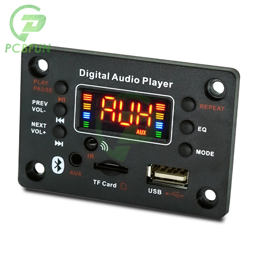 87.5-108.0MHZ DC7-25V Amplifier Board 2*40W Bluetooth 5.0 Car Mp3 Players Support For Recording and FM USB SD Audio Decode Board