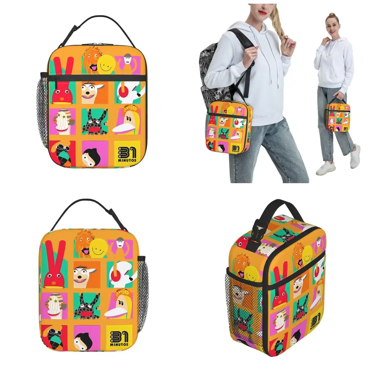 حقيبة تبريد معزولة لمدة 31 دقيقة   حاوية الوجبات الكوميدية التشيليزية كبيرة حمل صندوق الغداء أكياس تخزين المواد الغذائية المدرسة في الهواء الطلق