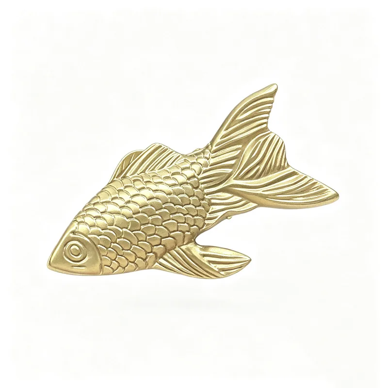 Brass Small Fish Clip Ornament Handmade Products Engraved All Copper Art Handicrafts Message Paper Clip