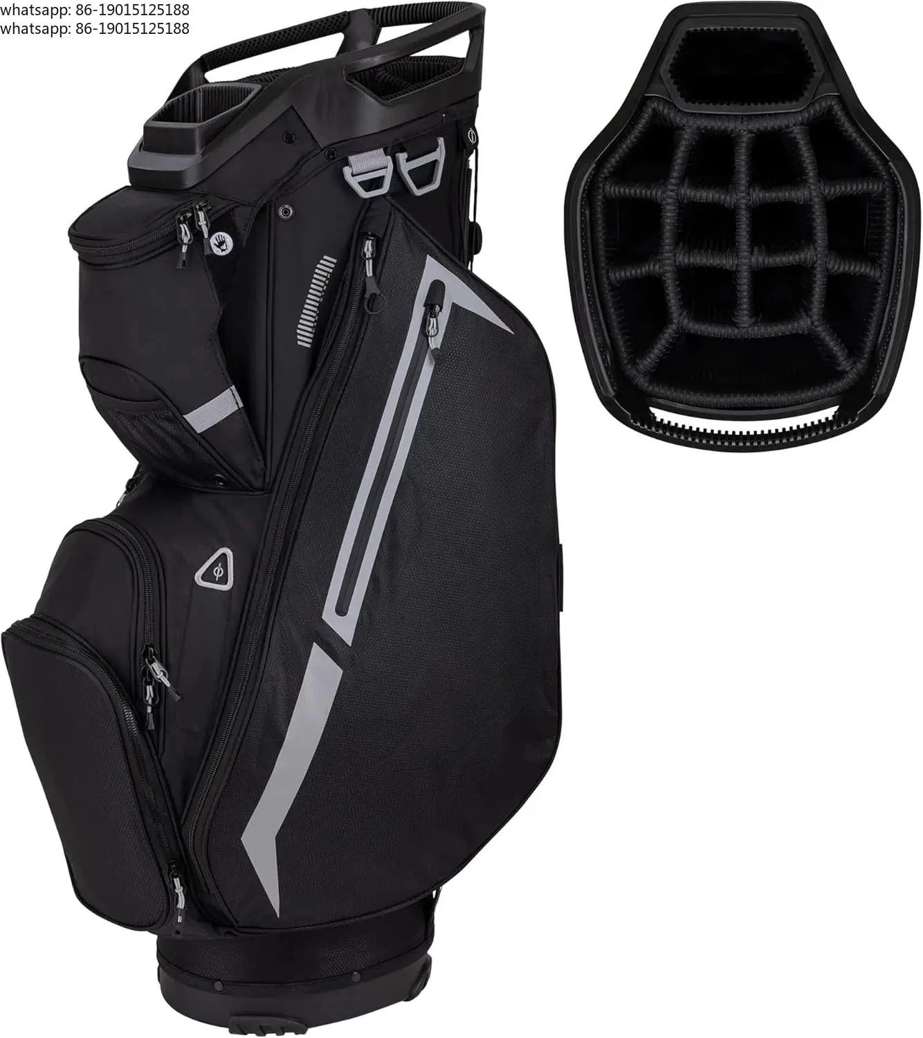 

Lightweight 14-Way Divider Golf Bag with 9 Pockets, Ergonomic Straps for Men and Women, Ideal for Carts and Walking