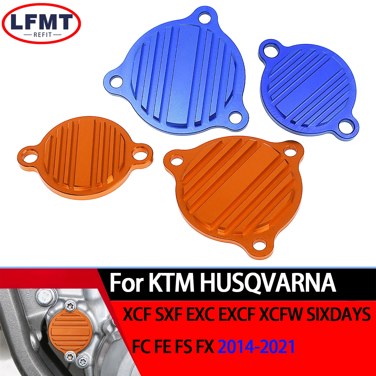 

For KTM XCF-W XC-W SX-F EXC-F EXC XC-F Six Days 250 350 450 500 2013-2020 Motorcycle Oil Pump Cover Guard Oil Filter Cover Cap