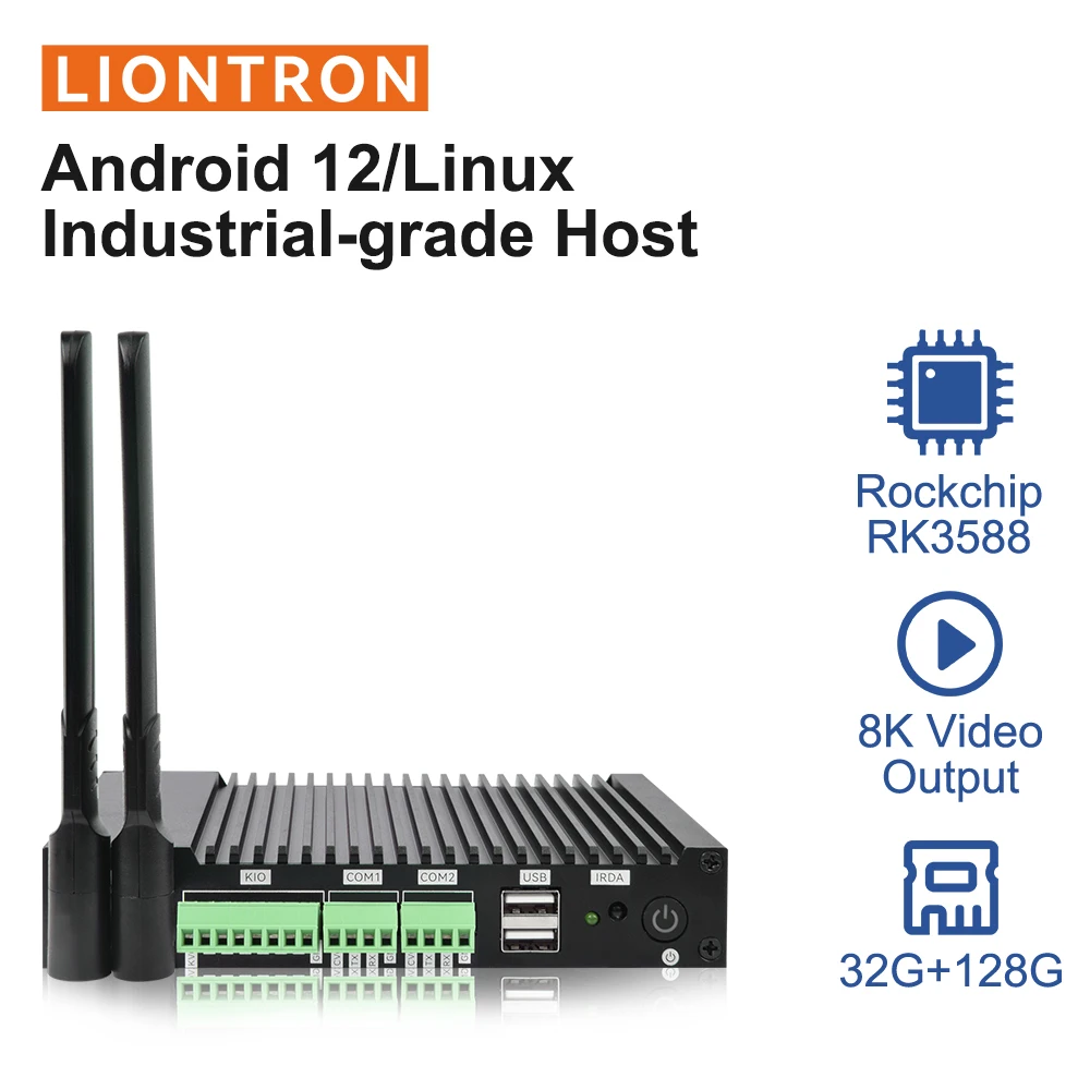 Android 12 Liontron Mini PC 1000M Dual Ethernet HD Display AIOT Controller Computer Serial Ports COM UART Industial Fanless