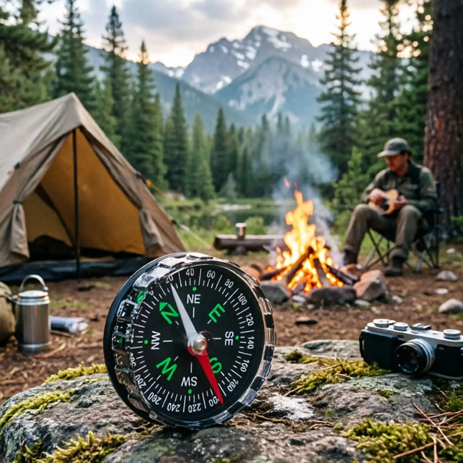 Hiking Compass Precise Waterproof Multifunctional Navigation Tool Portable Compass Instrument for Men Women Youth Teens Boys