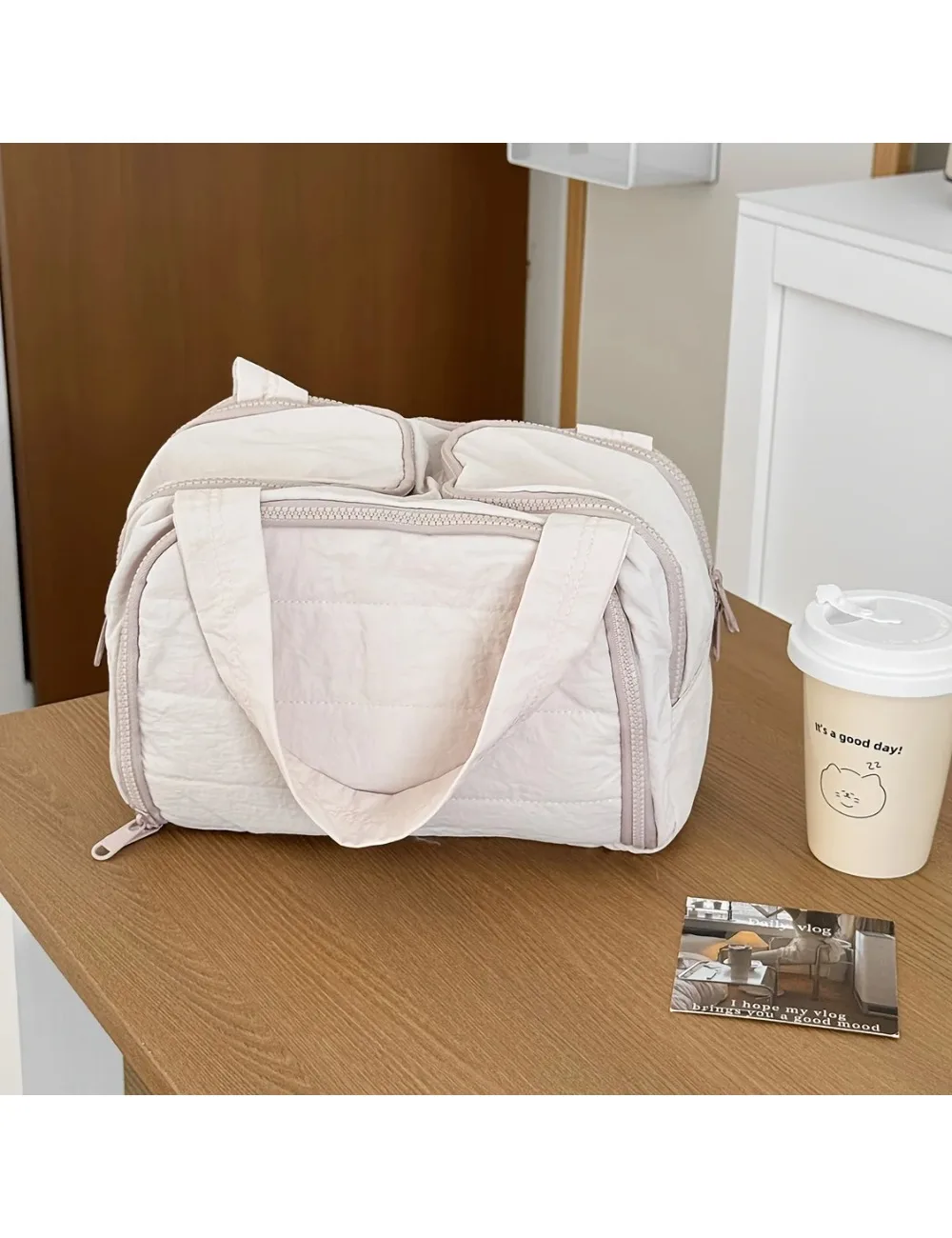 Сумка для хранения большой вместимости — мягкая складная сумка на молнии, портативная дорожная сумка для хранения, простая и практичная сумка для ежедневного использования.