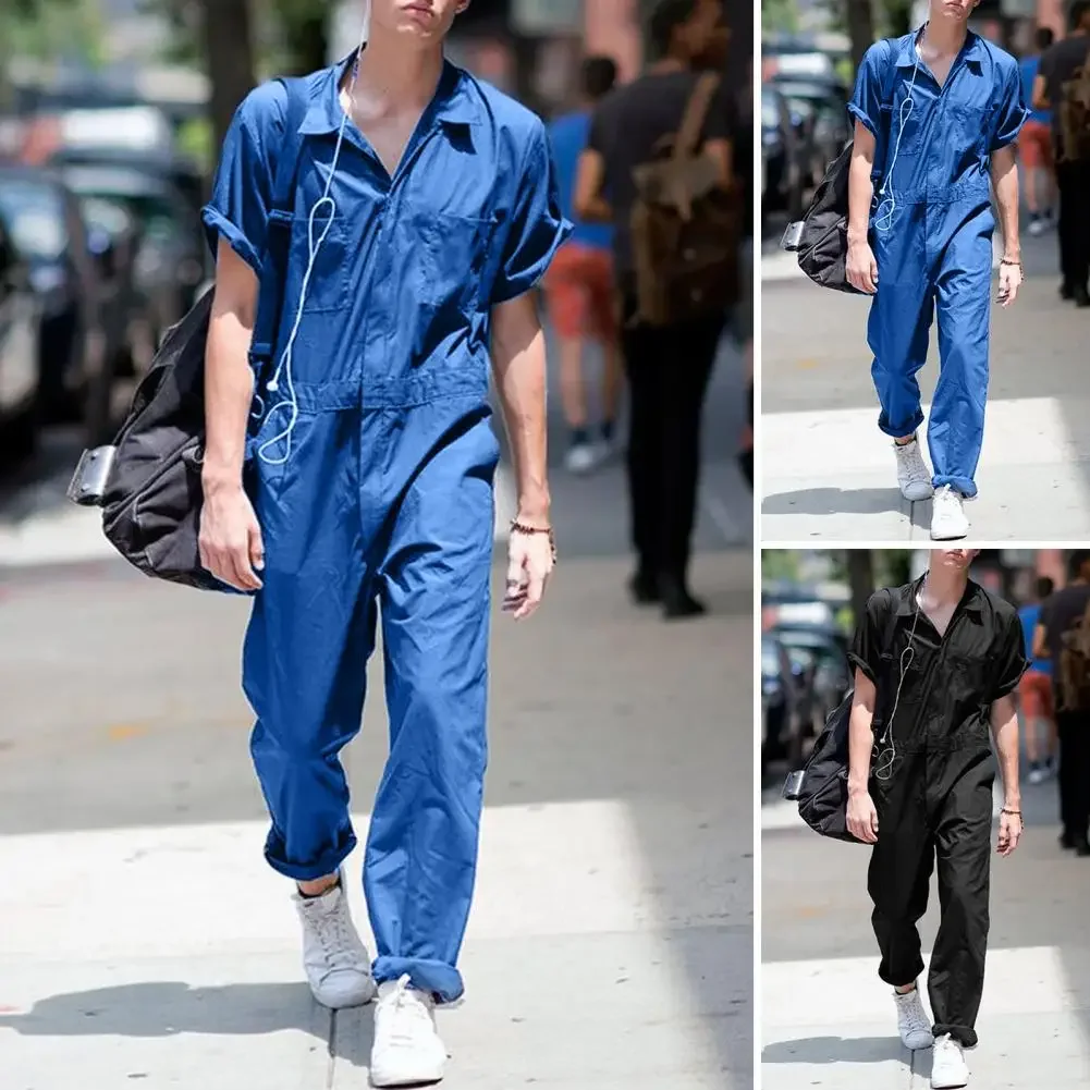 2024 Fashion Men's Ripped Cargo Jumpsuits Ankle Length Letter Printing Distressed Dress-up Overalls for Men Jumpsuit Pants