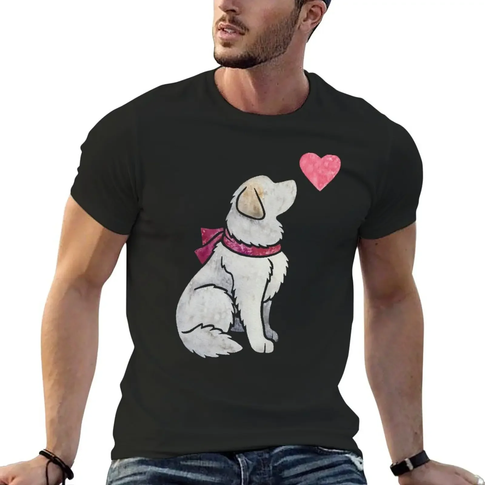 

Watercolour Pyrenean Mountain Dog (Great Pyrenees) T-Shirt animal prinfor boys plus size clothes slim fit t shirts for men