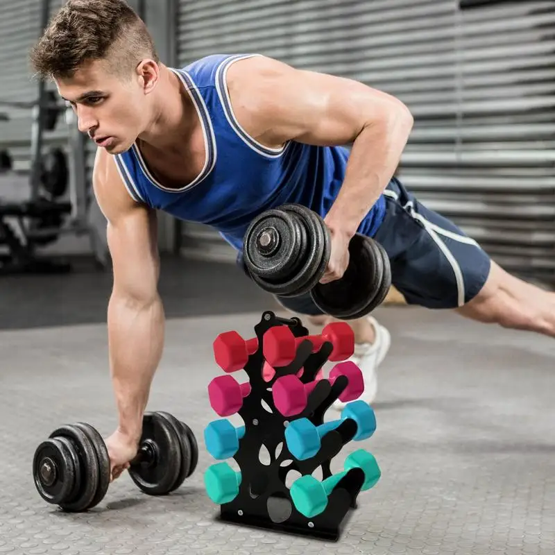 

Weight Stand For Dumbbells Dumbbell Storage Holder With A-Frame Design Compact Space-Saving Barbell Display Stand For Gym Home