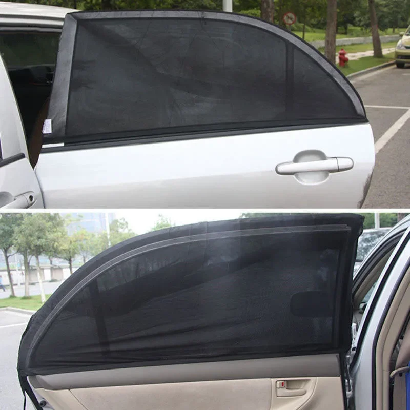 Car Side Window Sock Sunshade Visor Mosquito Net For Baby Kid Pet Breathable Sun Shade Mesh Backseat Block Curtains Black