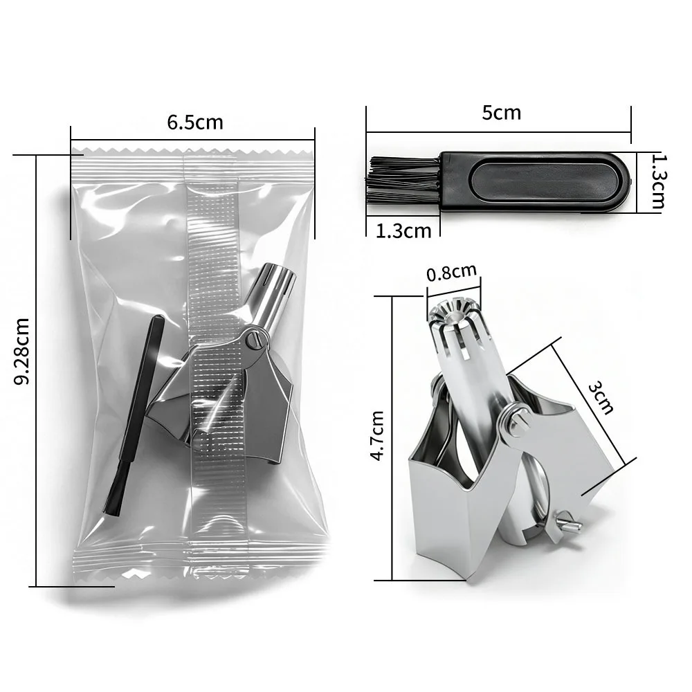 Stainless Steel Nose Grooming Clipper Rotating Cutter Head Portable Nasal Grooming Tool Battery Free Washable