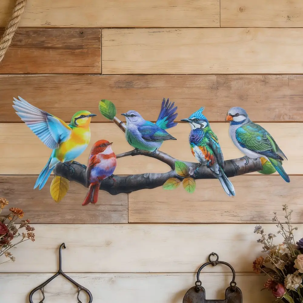 Decorative Iron Metal Bird Art Garden Outdoor Wall Ornament Rustic Silhouette For Yard Fence Tree Branch Decor