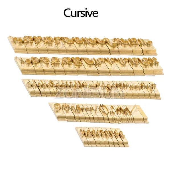ZONESUN Foliedruk Letter Beweegbare Messing Mal Aangepast Logo Alfabet Symbool Druk Stempel Verlangen Gereedschap Branding Ijzer Leer