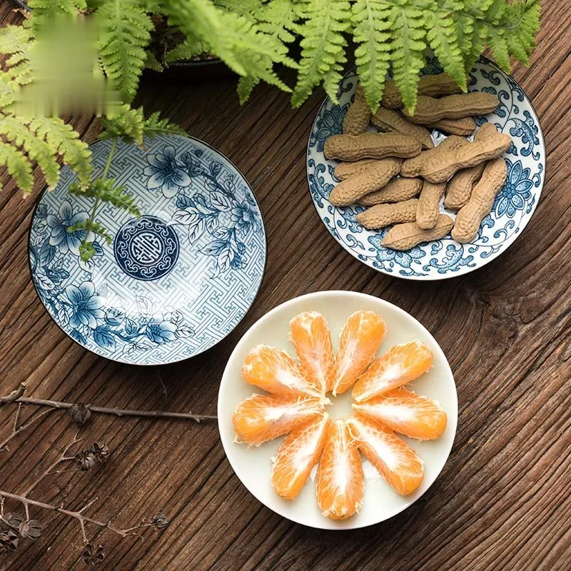 Tall Feet Ceramic Plate Round Decorative Plate Fruit Tray Dessert Snacks Plate Refreshment Tray Cake Stand Food Dishes Tableware