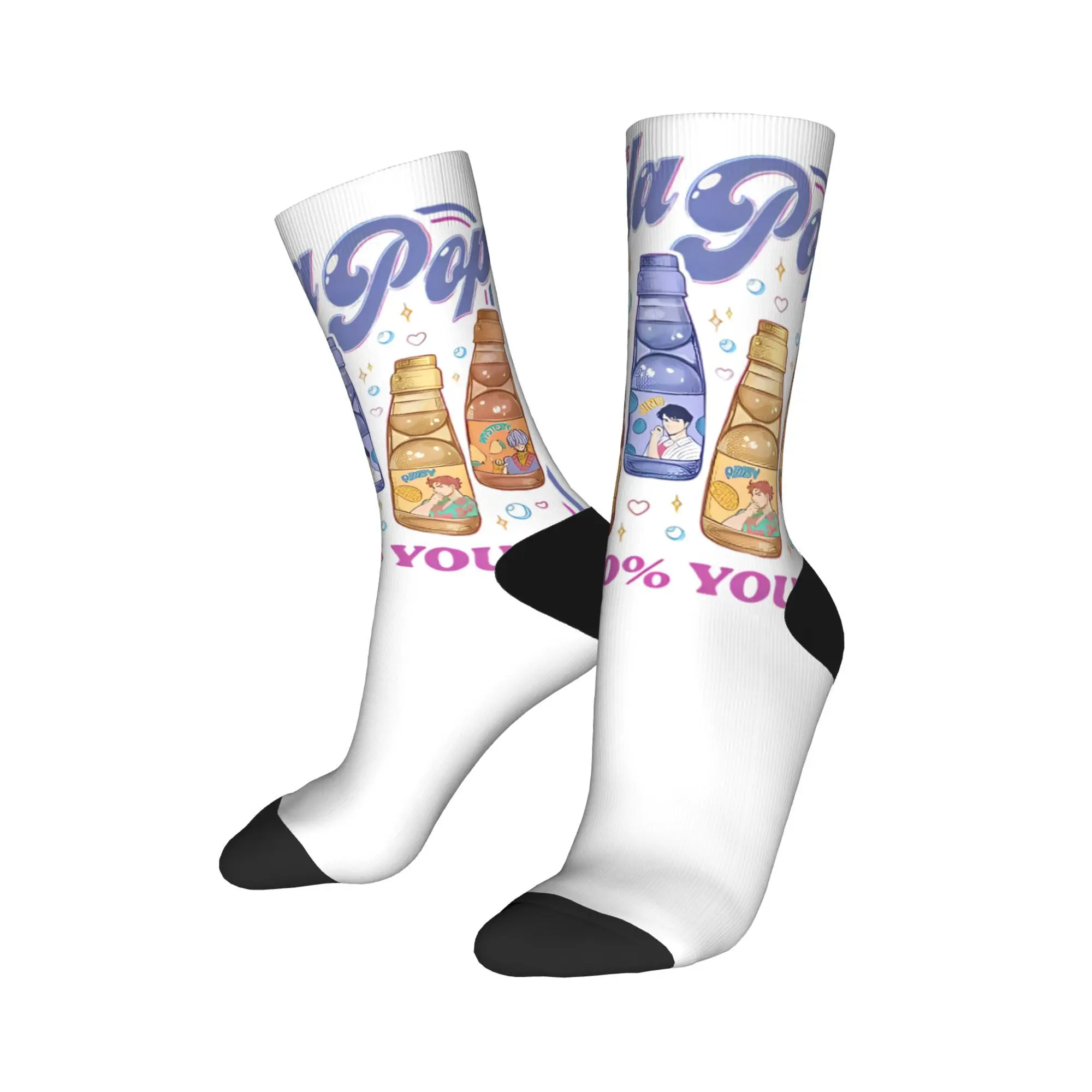 

Saja Boys Soda Pop 1000% You Kpop Demon Hunters Socks Retro Stockings Autumn Anti Skid Women Men Socks Breathable Running Socks