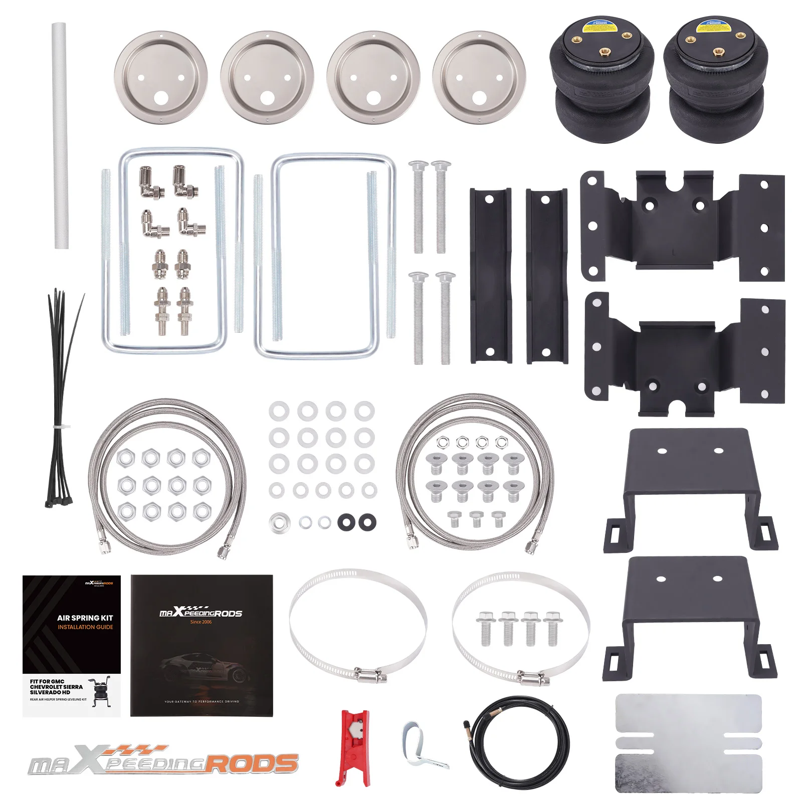 

Rear Air Helper Spring Kit For Chevrolet Silverado 2500 3500 HD 2011-2019