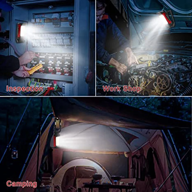 Перезаряжаемый рабочий фонарь, магнитный светодиодный фонарик, водонепроницаемый рабочий фонарь для домашних отключений электроэнергии и чрезвычайных ситуаций