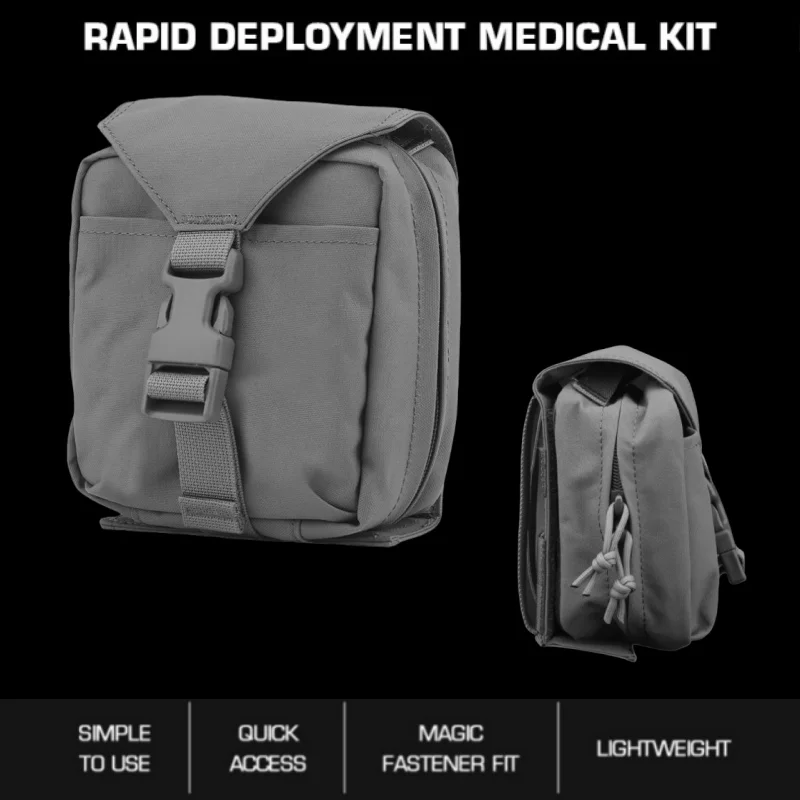 

Rapid Deployment First Aid Kit | Quick-Release MOLLE Compatible First Aid Pouch | For Wilderness Adventure Accessories