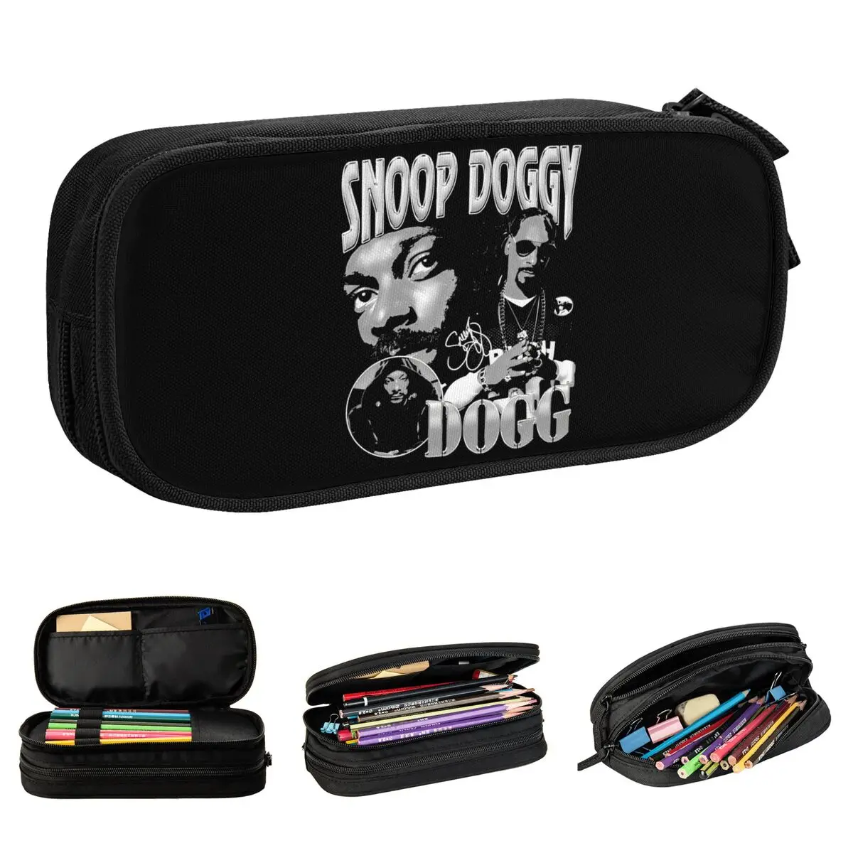 Fun Snoop Dogg Snoop Tou Pencil Case Vintage Music Pencil Box Pen Holder Kids Large Storage Bags Office Gift Stationery