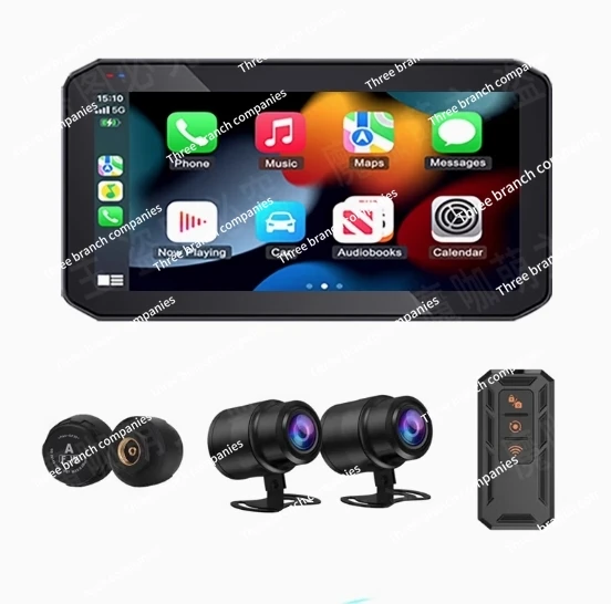 Auto Dual Recording Dash Cam With 6 Inch Touch Screen 77GHz  BSD AlienRider M2 Pro Motorcycle CarPlay Navigation Android