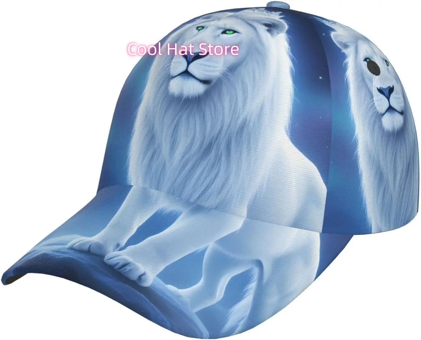Casquette de baseball à motif Lion Blanc Majestueux, casquette de baseball réglable en coton pour le sport, les activités de plein air, les voyages, cadeaux pour hommes