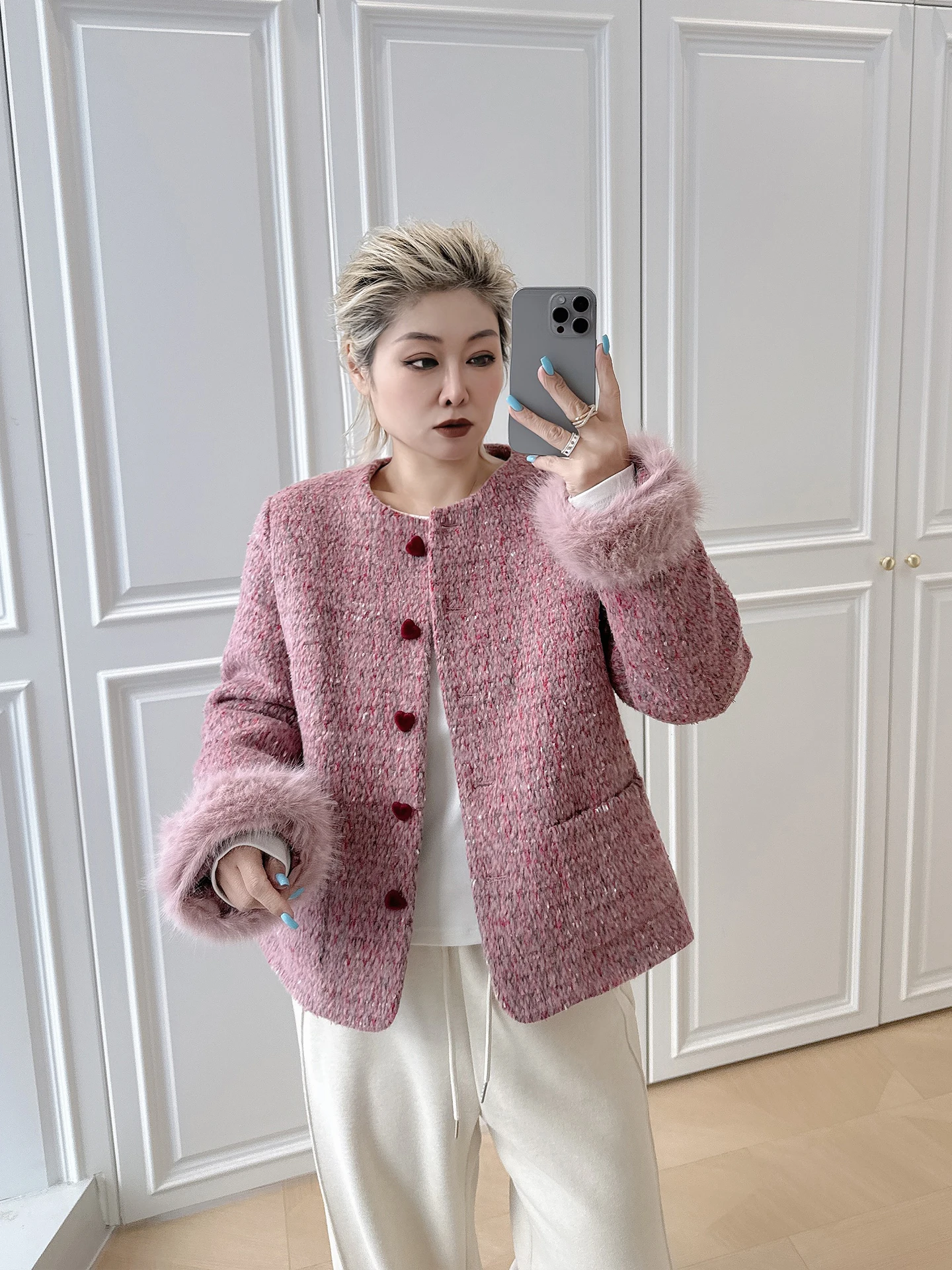 

Элитное женское пуховое пальто больших размеров 200 Pou Fat MM Aosphere, шерстяное стеганое пальто Du Down в стиле ретро для повседневной носки