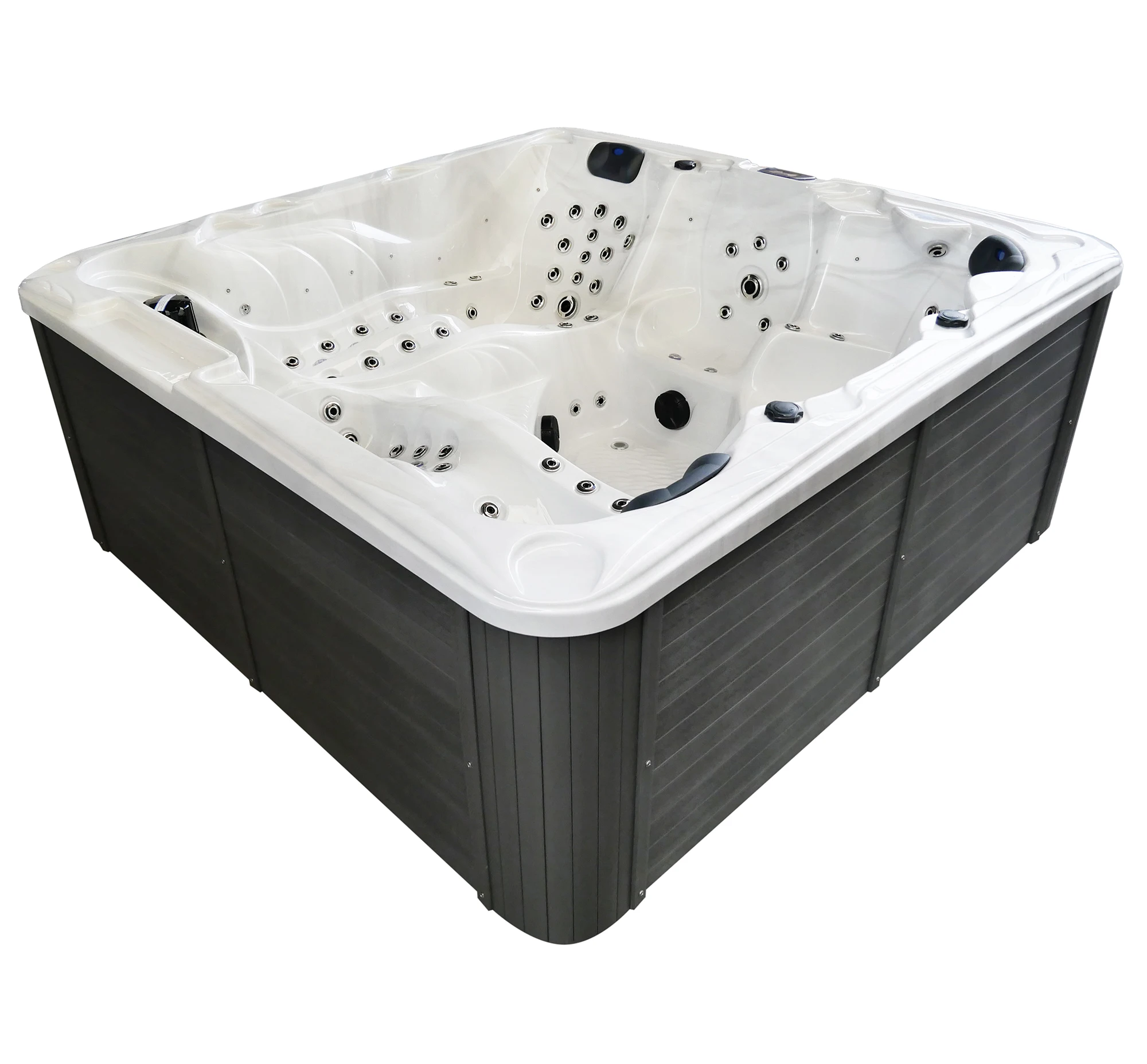 Outdoor Hot Tub, 5 Person 2300 x 2300 x 960 mm Acrylic Whirlpool Spa, Freestanding Massage Hydrotherapy Family Spa