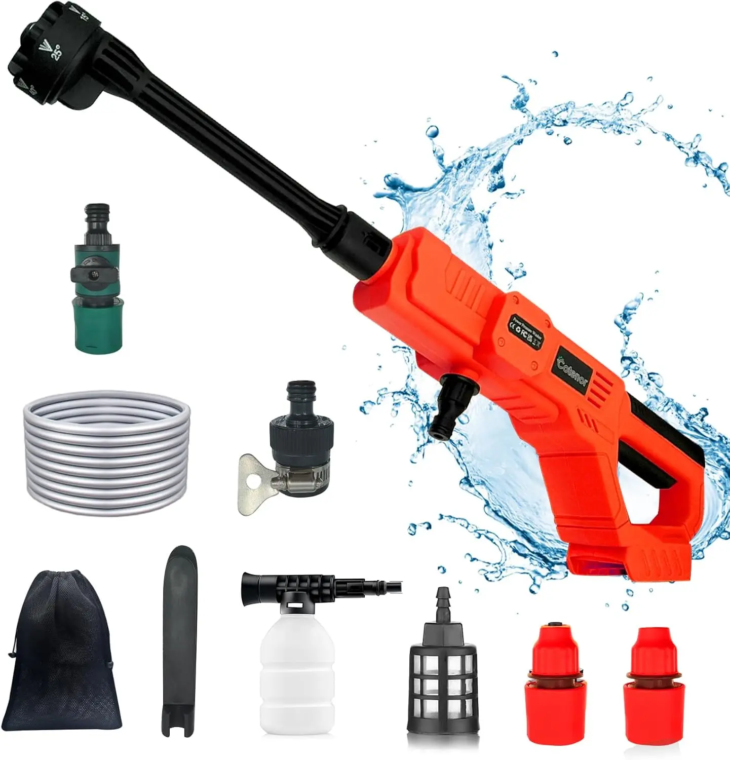 

Автомобильная мойка мощностью 18 В, портативный очиститель давления 1000 фунтов на квадратный дюйм с насадкой 6-в-1 и контейнером для мыла (батарея в комплект не входит)