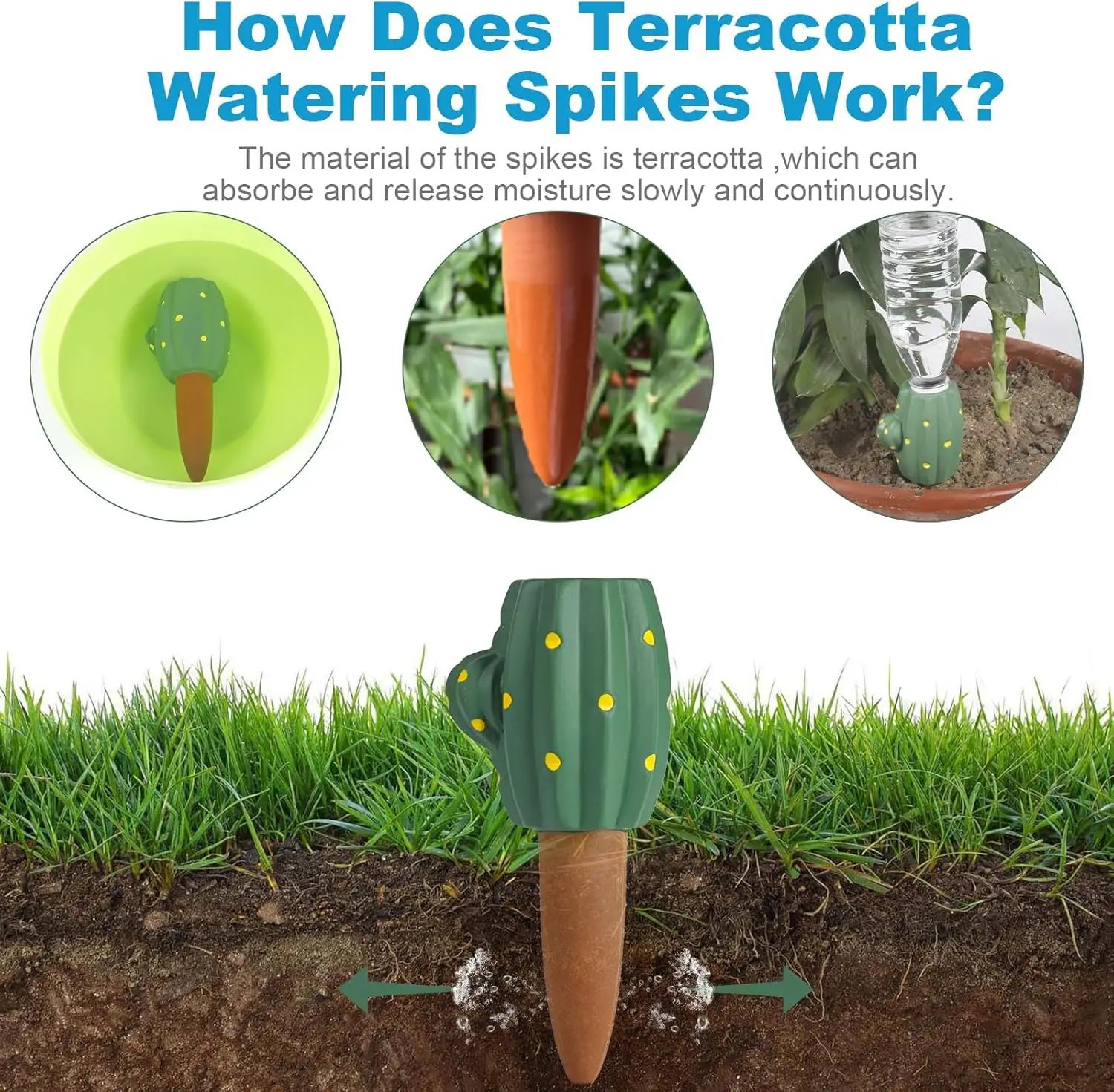 Watering Spikes for Indoor Plants,Plant Watering Globes Garden Plant Waterer,Self Watering Planter Insert Stakes While Away