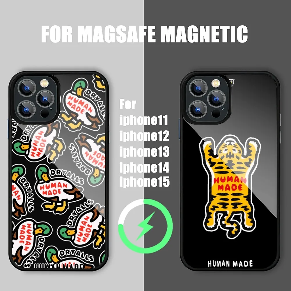 Модный чехол для телефона H-Human Mades Nigo для iPhone 15 14 11 12 13 Pro Max Plus Magsafe, чехлы с беспроводной зарядкой