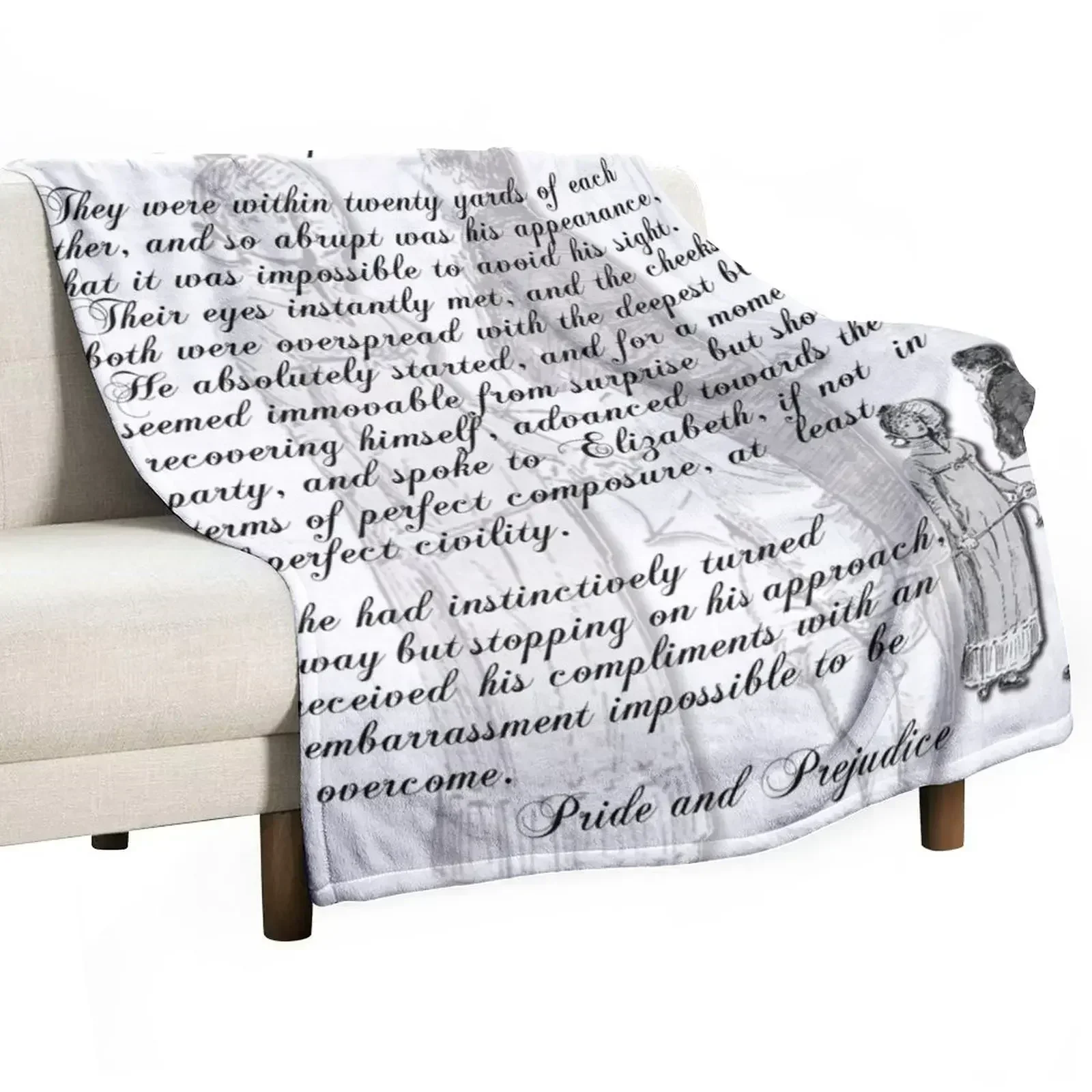 

Pride and Prejudice Quote—Jane Austen themed Throw Blanket Heavy Large funny gift Weighted Blankets