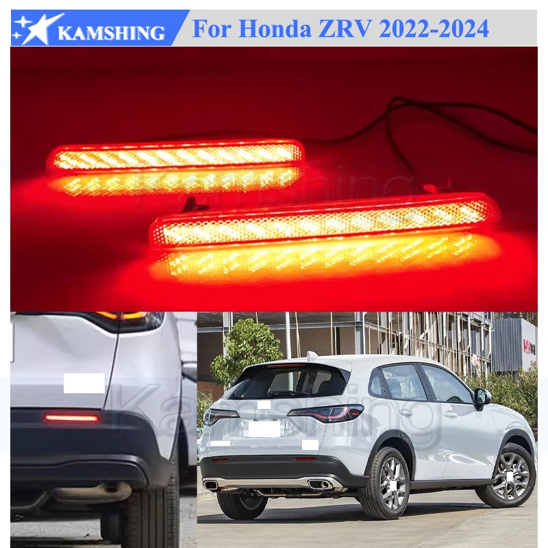 Kamshing 1 Pair Modify LED Rear Bumper Light Lamp For Honda ZR-V ZRV 2022-2024 Rear Bumper Fog Light Fog Lamp Rear Foglight