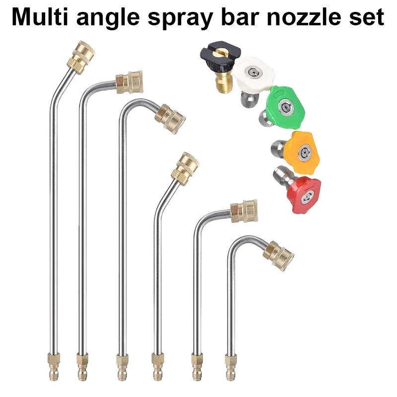 High Pressure Stainless Steel Extension Rod 1/4 Quick Insert Special-Shaped Air Conditioner Cleaning Extension Rod With Nozzle