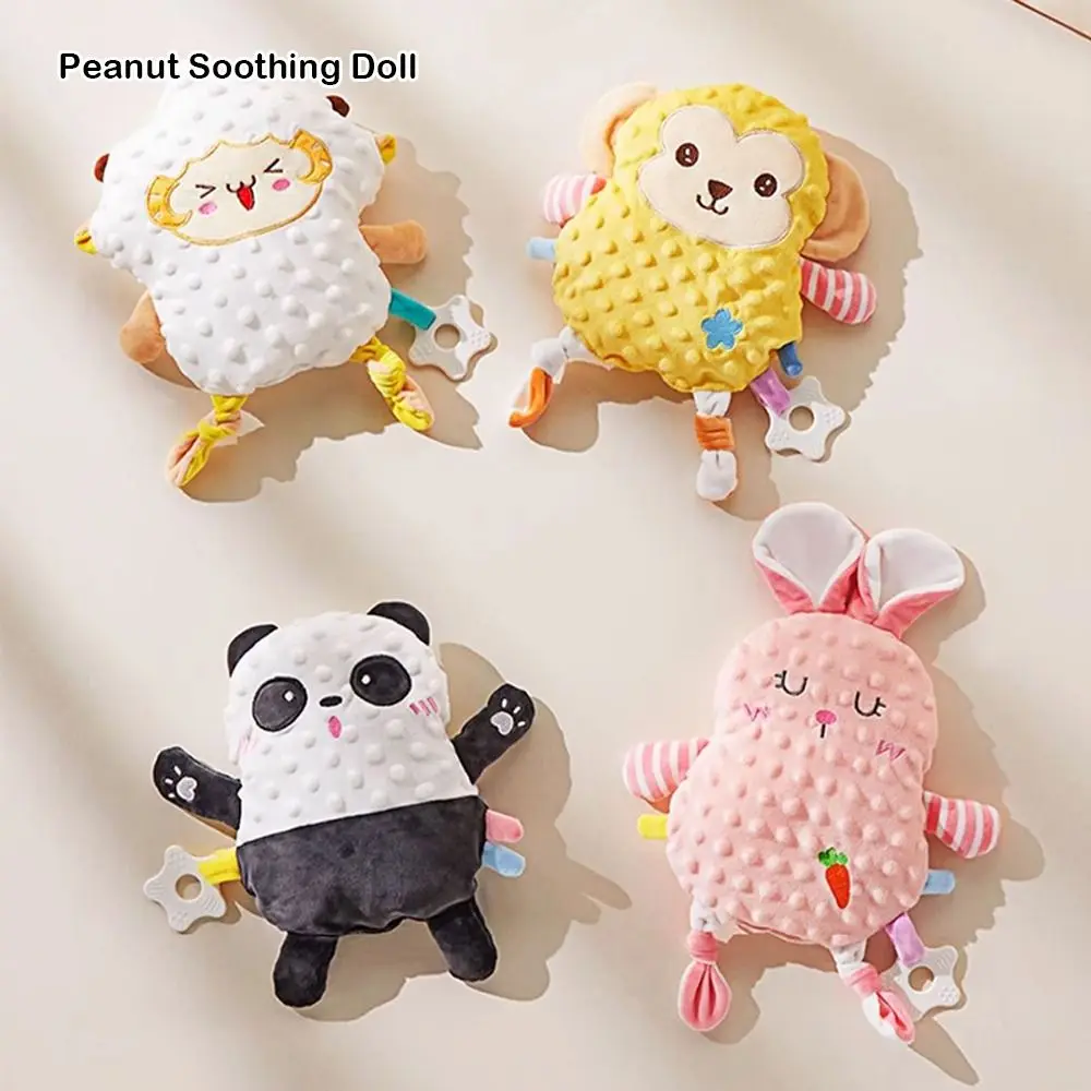 Fun Bean Velvet Soothers Cute Animal Grippable Plush With Teether Features Crinkle Sound Soothing for Infant