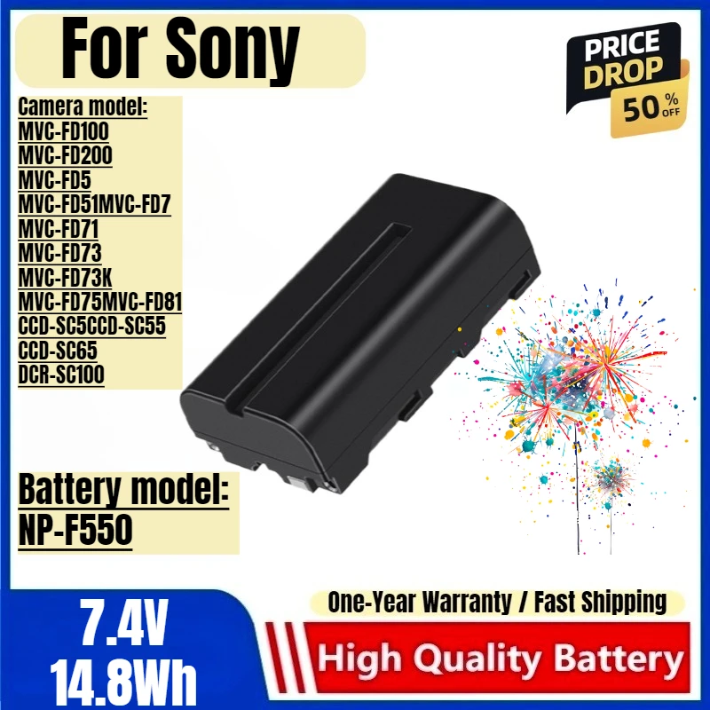 

NP-F550 Camera Battery for Sony Camera MVC-FD100 MVC-FD200 MVC-FD5 MVC-FD51MVC Fill Light Monitor Battery