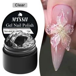 Mtssii 8ml Clear Non Stick Hand Solid Extension Nail Gel Polish 3D Carving Flower Nail Art Building UV Gel Acrylic Varnish