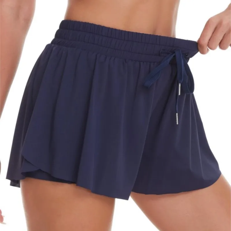 Women Summer High Waist Shorts Flowy Athletic Butterfly Shorts Skirt Gym Workout Yoga Tennis Biker Running Shorts With Pocket