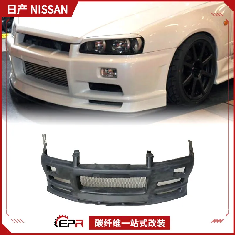 

Suitable For Nissan Skyline R34 GTT Modification URR Front Bumper, Front Face Bumper Surround Head Mercury Handle