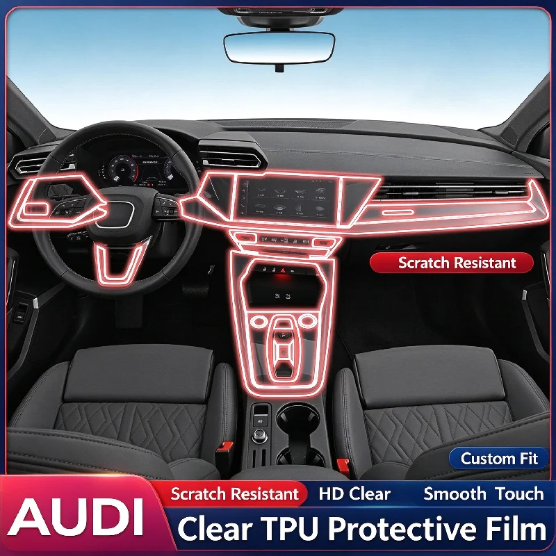 For 2024 Audi A3 dedicated interior film modification screen paint anti-scratch transparent TPU protective film