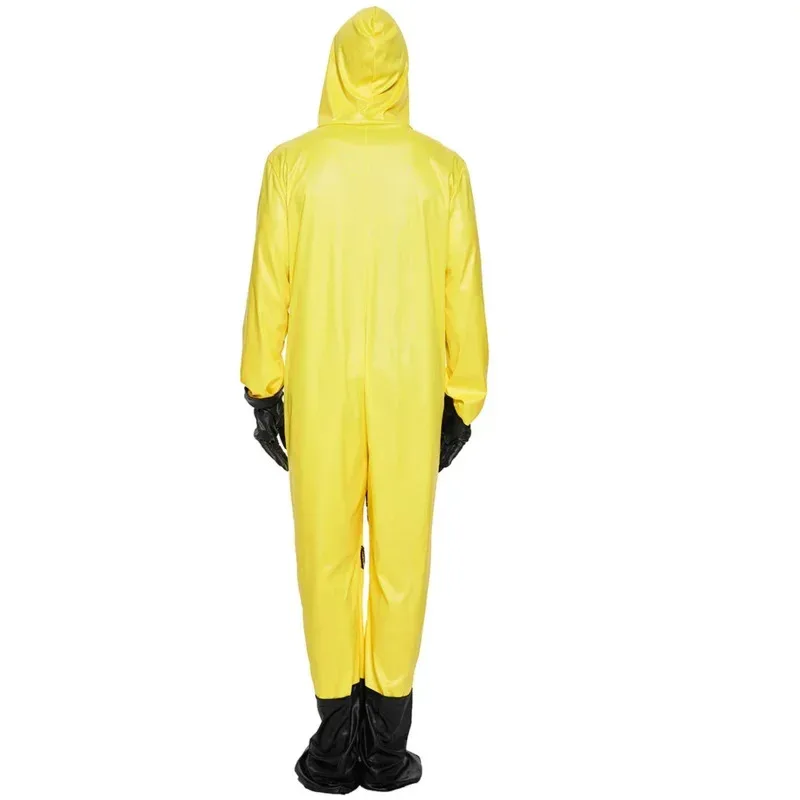 Disfraz familiar de Halloween DY20A, uniforme amarillo para personal de riesgo biológico con máscara de látex, mono para adulto y niño, juego de carnaval, juego de rol NPC