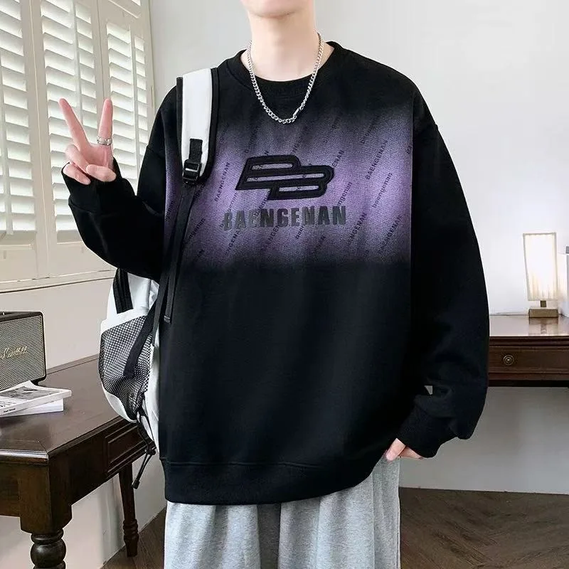 2025 جديد الرجال البلوز البلوفرات الخريف النمط الأمريكي المعتاد بأكمام طويلة تي شيرت S-5XL Harajuku كول موضة الذكور طباعة