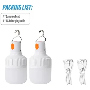 1/2/4/5PC Camping Light Portable Rechargeable Dimmable LED Bulb Brightness Outdoor Tent Light Emergency Night Light with Hook