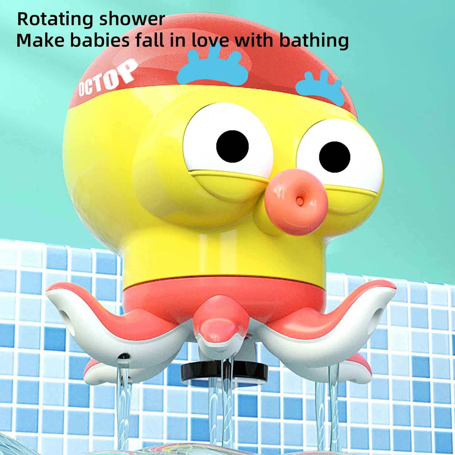 Children's Octopus Playing with Water Gun Toy Boys and Girls Bathroom Shower Cartoon Playing with Water Shower Water Gun 2-in-1