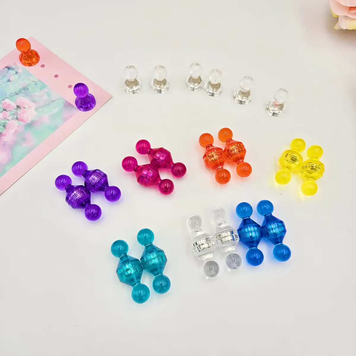 10Pcs Powerful Neodymium Magnetic Pins Fridge Whiteboard Noticeboard Magnets Office DIY Marker Push Pins