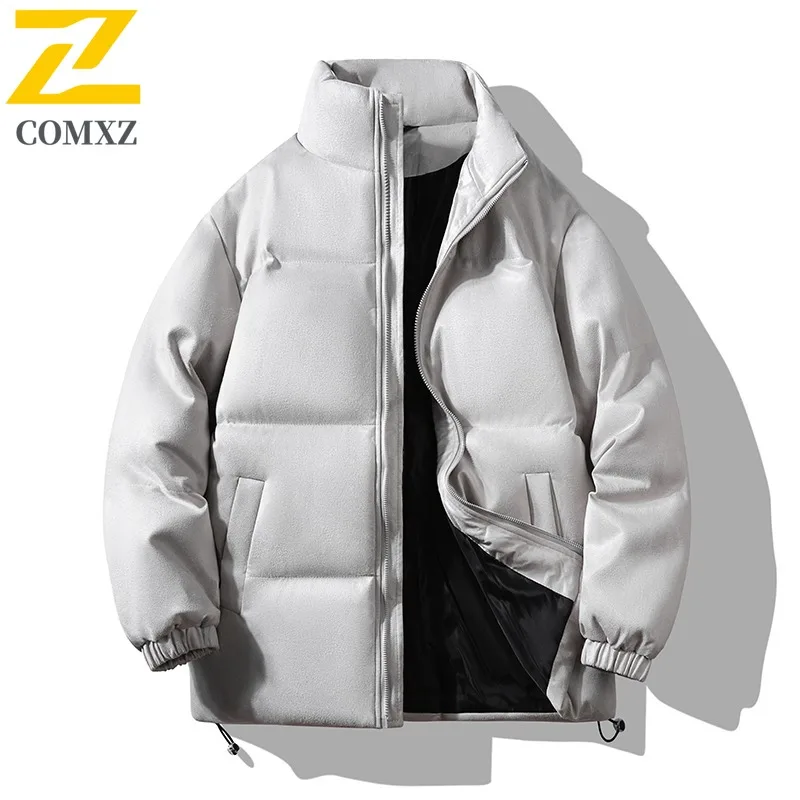 

COMXZ 2025 New Suede Cotton Casual Men Trendy Fashion Minimalist Warm Loose Coat