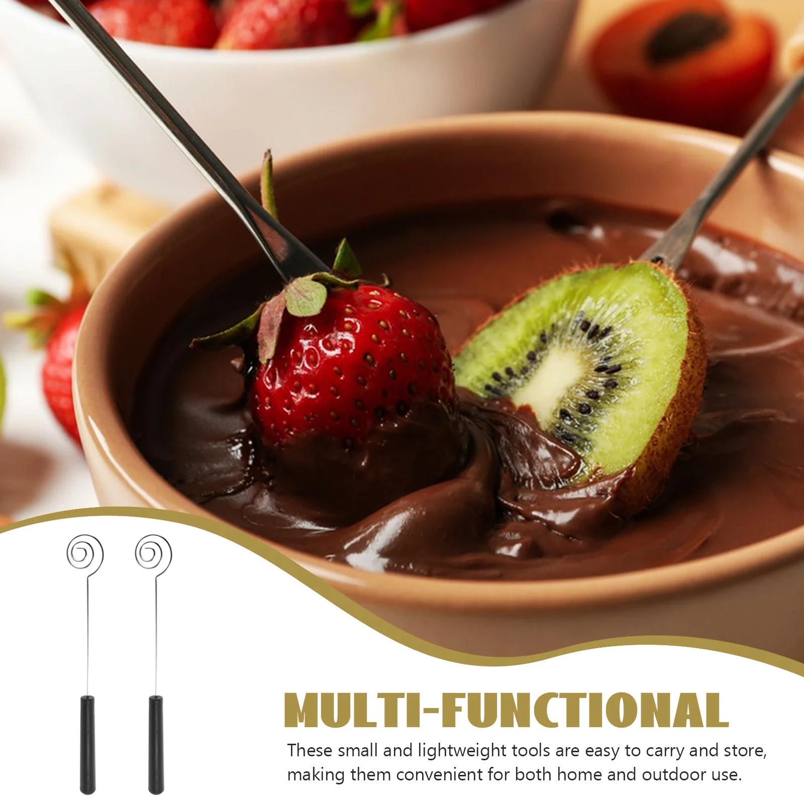 4 قطعة الفولاذ المقاوم للصدأ الشوكولاته غمس الشوك الحلوى فوندو تزيين أدوات الخبز أداة المطبخ لوازم شوكة من الفولاذ المقاوم للصدأ