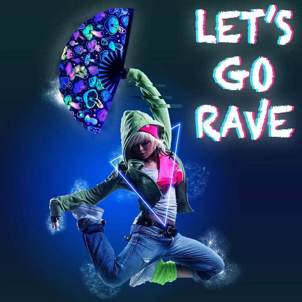 Portable Handheld Reflective Folding Fan Lightweight Little Mushroom Fan For Performance Dancing Wedding Party Decor O2k2