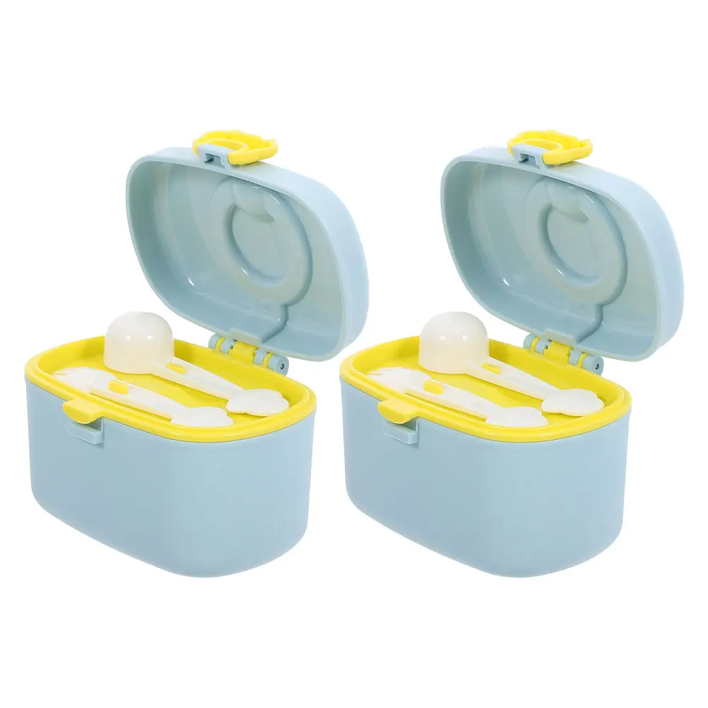 

2Pcs Portable Baby Formula Dispenser Cute Cartoon Milk Powder Container Travel Secure Sealing Durable PP Infant Food Storage Box