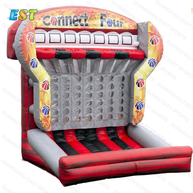 Carnival Sports Interactive Inflatables Connect 4 Basketball Shooting Four Game For Sale