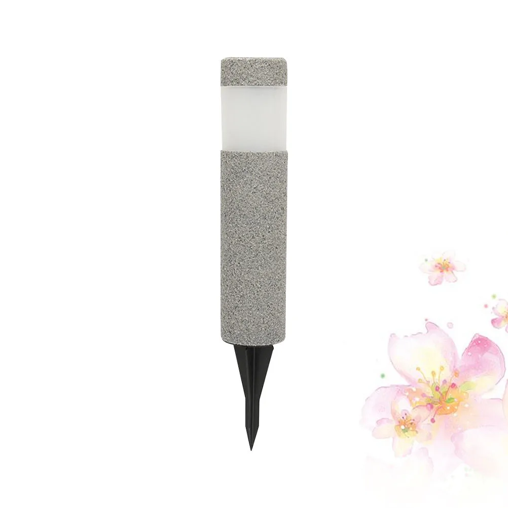 Solar Lawn Lamp Dark Grey Durable Cylindrical Ground Plug Light Energy Saving Outdoor Yard Path Lighting Tool Solar Lawn Lamp