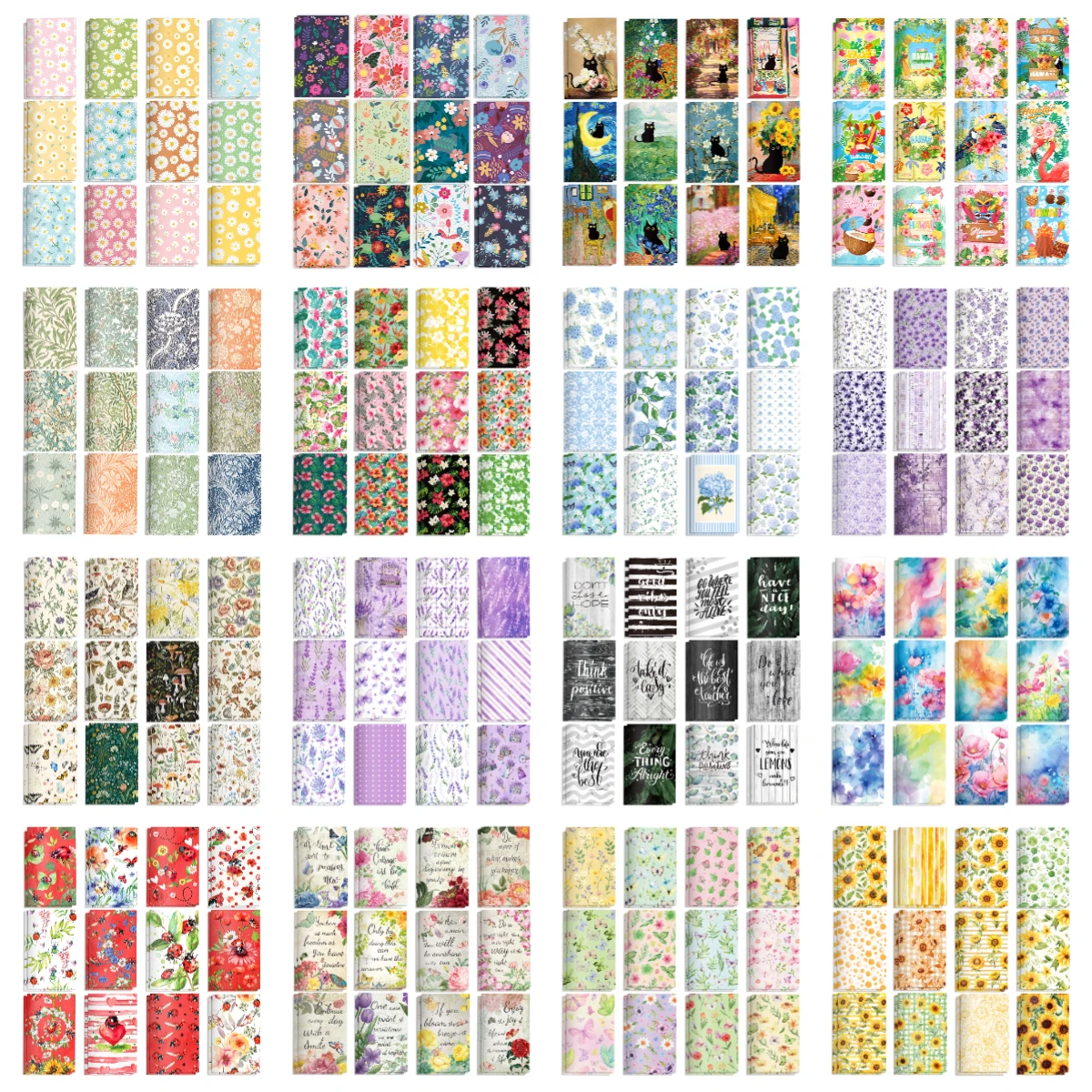 12Pcs Spring Flower Lavender Mini Notebooks Birthday Wedding Party Pocket Notepads Small Journal Notebook School Office Supplies